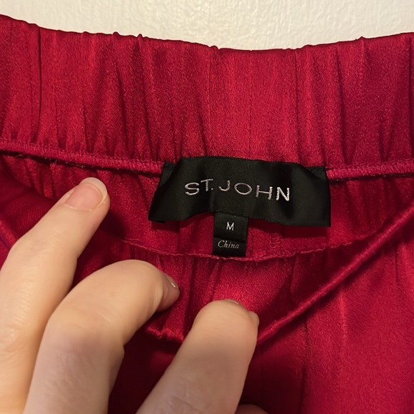 St John Satiny Pants - Burgundy / Wine Coloured - Picture 4 of 8